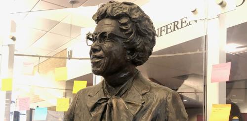 Lucile Bluford bust at the Bluford Branch